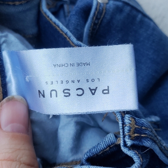 PacSun Dark Blue Distressed High Waisted Jeggings 24 - Picture 12 of 13